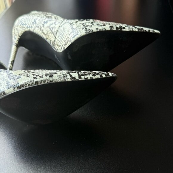 Steve Madden Black and White Snakeskin Heels - Picture 8 of 9